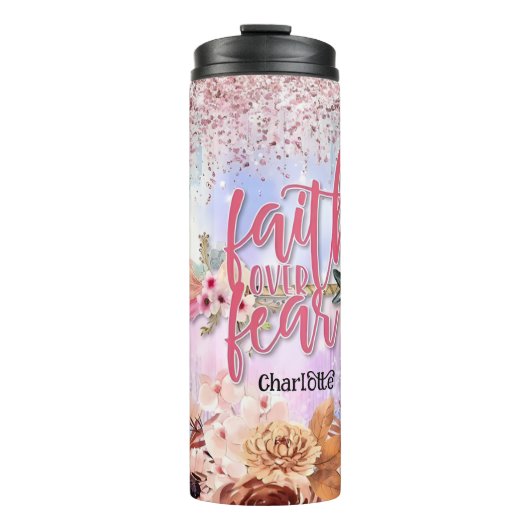 Geloof boven angstpijl thermosbeker (Voorkant)