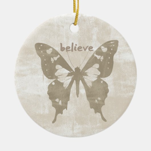 Geloof Butterfly Keramisch Ornament (Voorkant)