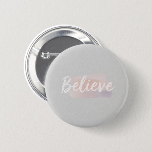 Geloof calligrafische tekst ronde button 5,7 cm (Voorkant /achterkant)