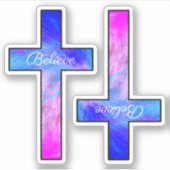 Geloof Christelijk Kruis Sticker (Voorkant)
