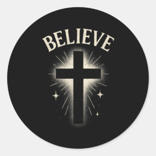 Geloof - Christelijke bijbelse godsdienstige Jezus Ronde Sticker