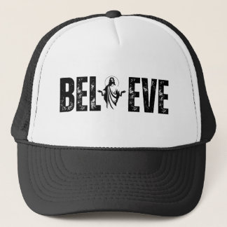 Geloof Christelijke Silhouet Open Met Geloof Trucker Pet