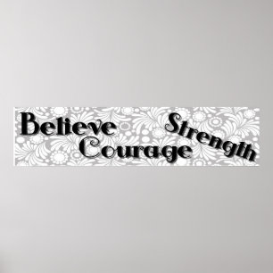 Geloof Courage Strength Wall Poster Banner