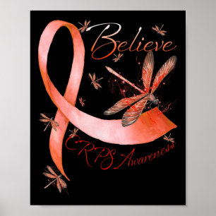 Geloof CRPS Bewustzijn Oranje lint libel liefde Poster
