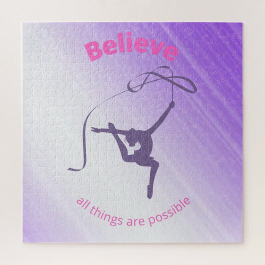 Geloof dat alles mogelijk is met ritmische gymnast legpuzzel (Verticaal)