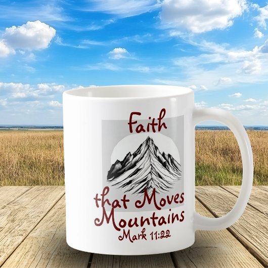 Geloof dat bergen beweegt, Marcus 11:22 Koffiemok