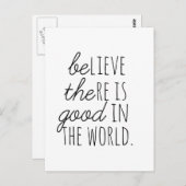 Geloof dat er goed is - wees het goede! briefkaart (Voorkant / Achterkant)