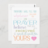 geloof dat het geloof in het gebed 11:24 tweekleur briefkaart (Voorkant / Achterkant)