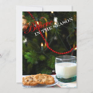 Geloof - de koekjes & de melk van Kerstmis voor Feestdagenkaart