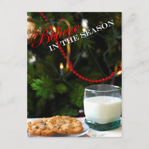 Geloof - de koekjes & de melk van Kerstmis voor Feestdagenkaart