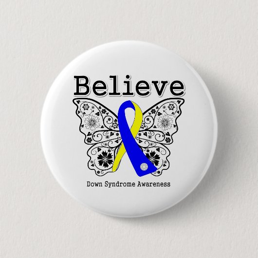 Geloof downsyndroom bewustzijn ronde button 5,7 cm (Voorkant)