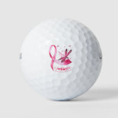 Geloof Dragonfly roze lintblaaskanker Golfballen (Voorkant)