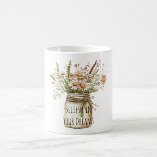 Geloof Droom Bloemen in Pot Koffiemok