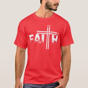 Geloof Drum Stok Kruis Christelijk God Jezus Leuk  T-shirt