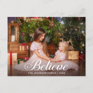 Geloof Elegant Calligraphy Family Photo Holiday Briefkaart