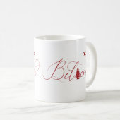 Geloof elegant script monogram vakantie mok (Voorkant rechts)