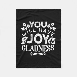 Geloof en Geluk – Quotes over Vreugde en Blijdscha Fleece Deken