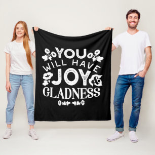 Geloof en Geluk – Quotes over Vreugde en Blijdscha Fleece Deken