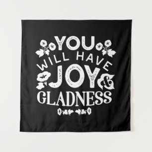 Geloof en Geluk – Quotes over Vreugde en Blijdscha Wandkleed