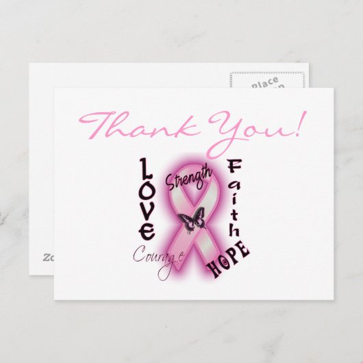 Geloof en hoop dank u briefkaart (Voorkant / Achterkant)