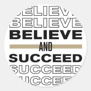 Geloof en succes ronde sticker