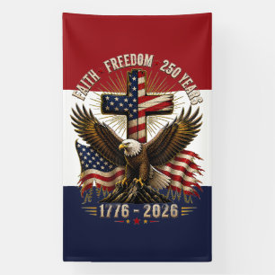 Geloof en Vrijheid Patriottische Adelaar Kunst   2 Spandoek