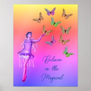 Geloof Fairy Butterflies Inspirerend Poster