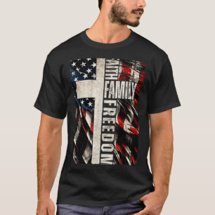 Geloof Familie Dom - Patriottisch Christelijk Vint T-shirt
