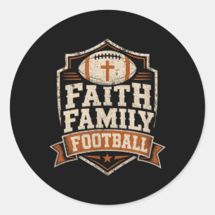 Geloof Familie Football Christelijke Wedstrijd Dag Ronde Sticker