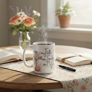 Geloof Familie koffie gepersonaliseerde christelij Koffiemok