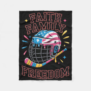Geloof Familie Vrijheid Ijs Drip Hockey Wedstrijd Fleece Deken