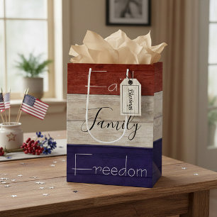 Geloof familie vrijheid patriottisch hout medium cadeauzakje