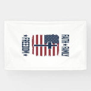 Geloof Familie Vrijheid Patriottisch Kruis USA Vla Spandoek
