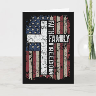 Geloof Familie Vrijheid - Patriottische Christelij Kaart