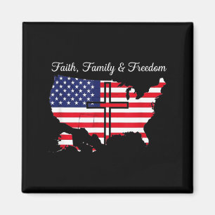 Geloof familie vrijheid usa vlag 4 juli  magneet