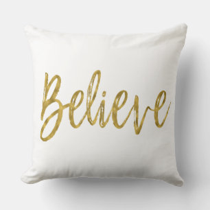 Geloof Faux Gold Foil Pillow Kussen