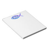 Geloof Fish-blauw Notitieblok (Schuin)