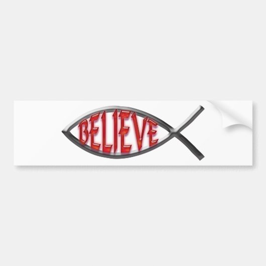 Geloof Fish-Red Bumpersticker (Voorkant)