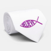 Geloof Fish-roze Stropdas (Opgerold)