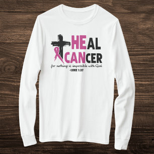 Geloof-geïnspireerde 'Heal Cancer' Pink Ribbon en T-shirt