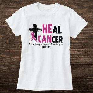 Geloof-geïnspireerde 'Heal Cancer' Pink Ribbon en T-shirt