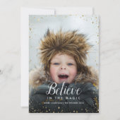 Geloof | Glitz Faux Glitter Photo Overlay Feestdagenkaart (Voorkant)