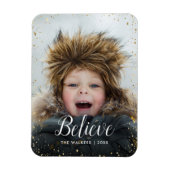 Geloof | Glitz Faux Glitter Photo Overlay Magneet (Verticaal)