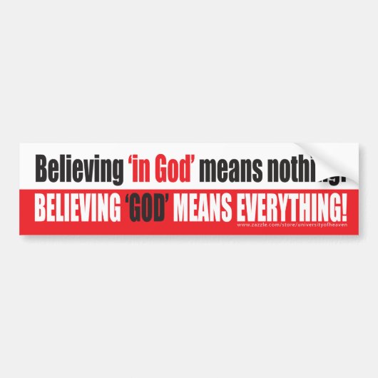 Geloof God Bumpersticker (Voorkant)