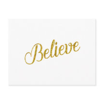 Geloof Gold Faux Glitter Metallic Inspirerend