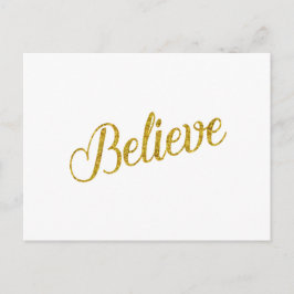Geloof Gold Faux Glitter Metallic Inspirerend Briefkaart