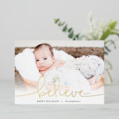 Geloof Gold Folie Feestdagenkaart (Staand Voorkant)