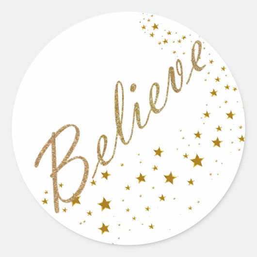 Geloof Gold Stars Kerst stickers (Voorkant)