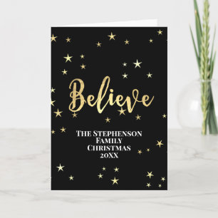 Geloof Gold Stars Kerstmis Feestdagen Kaart