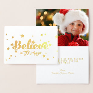Geloof Gouden Folie Kerstvakantie Foto Kaarten